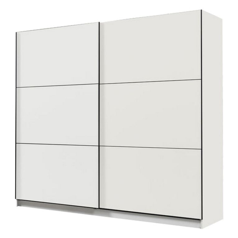 Guardaroba Grande Bianco Opaco 8 Ripiani Appendiabiti 217x210h cm, 2 Ante - Piateda