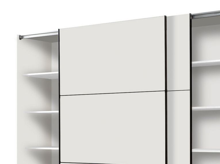 Guardaroba Grande Bianco Opaco 8 Ripiani Appendiabiti 217x210h cm, 2 Ante - Piateda