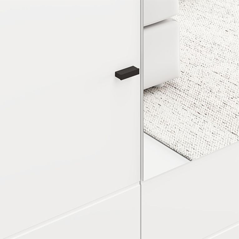 Guardaroba Grande Bianco Opaco Marrone Rovere Nodi 2 Ripiani 2 Cassetti 155x208h cm, Appendiabiti - Spigno