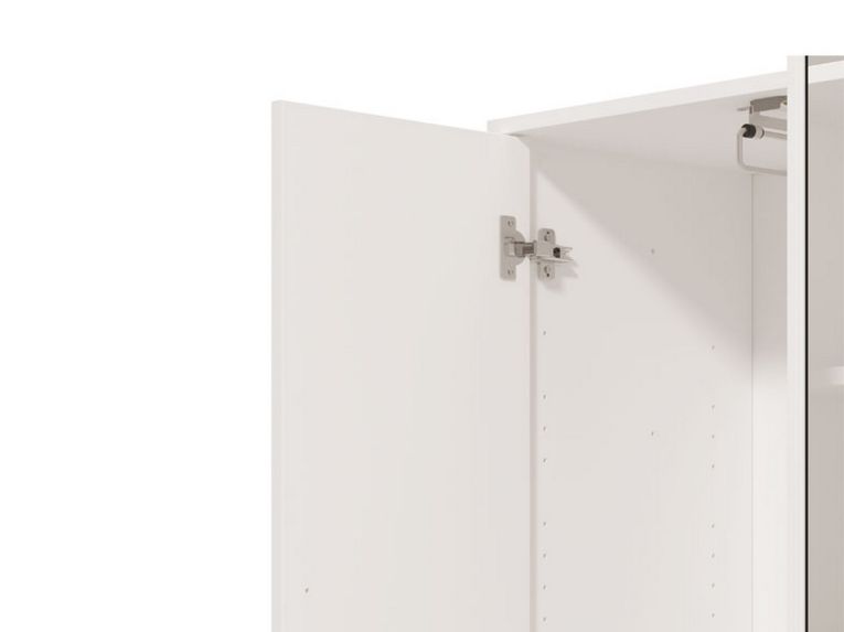 Guardaroba Grande Bianco Opaco Nero 6 Ripiani un Cassetto 93x192.5h cm, Appendiabiti - Cimitile