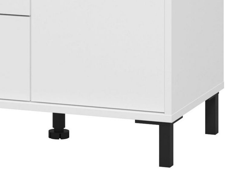 Guardaroba Grande Bianco Opaco Nero 6 Ripiani un Cassetto 93x192.5h cm, Appendiabiti - Cimitile