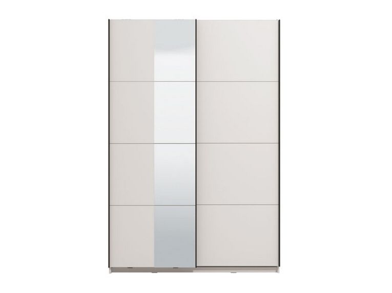 Guardaroba Grande Bianco Opaco Nero Appendiabiti 2 Ripiani 145.5x217.5h cm, Apertura Scorrevole - Pasturo