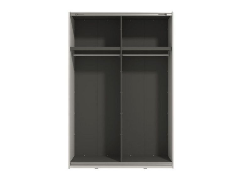 Guardaroba Grande Bianco Opaco Nero Appendiabiti 2 Ripiani 145.5x217.5h cm, Apertura Scorrevole - Tredozio