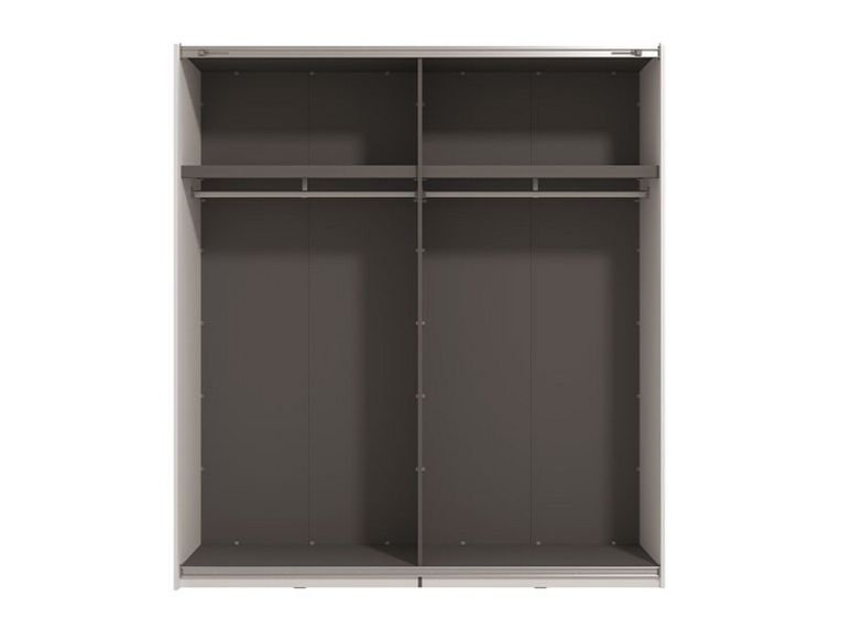 Guardaroba Grande Bianco Opaco Nero Appendiabiti 2 Ripiani 195x217.5h cm, Apertura Scorrevole - Porlezza