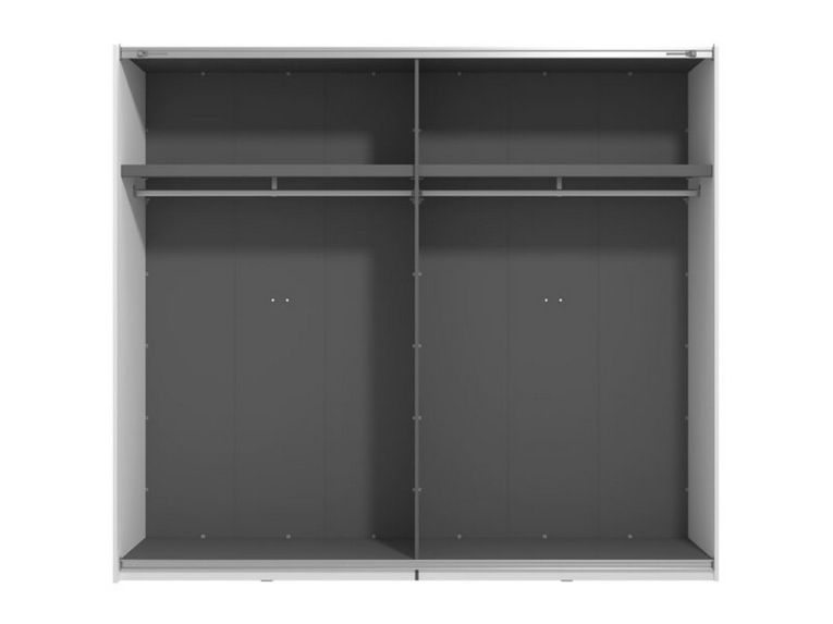 Guardaroba Grande Bianco Opaco Nero Appendiabiti 2 Ripiani 245x217.5h cm, Apertura Scorrevole - Salemi