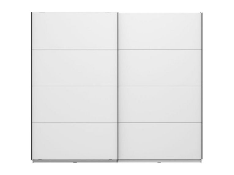 Guardaroba Grande Bianco Opaco Nero Appendiabiti 2 Ripiani 245x217.5h cm, Apertura Scorrevole - Salemi