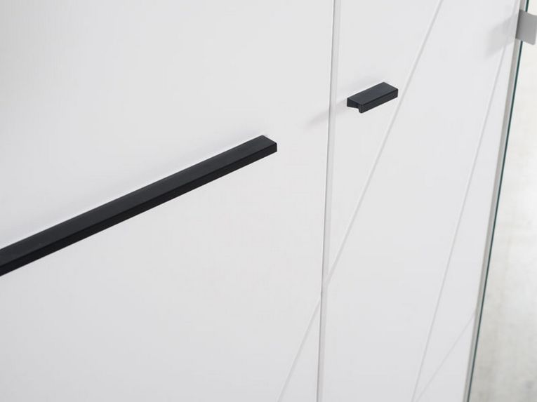 Guardaroba Grande Bianco Opaco Trasparente Appendiabiti 6 Ripiani 223.5x206h cm, 9 Vani - Martano