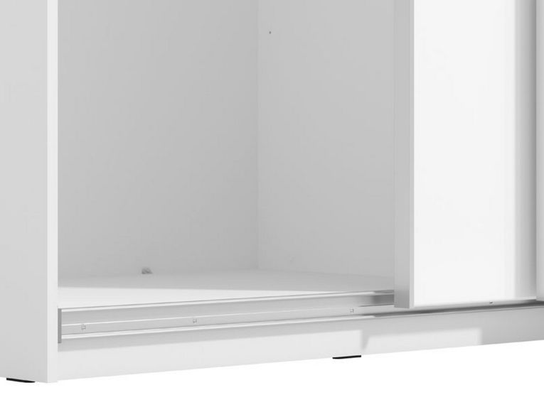 Guardaroba Grande Bianco Opaco Trasparente Appendiabiti 6 Ripiani 262.5x224h cm, Apertura Scorrevole - Carasco