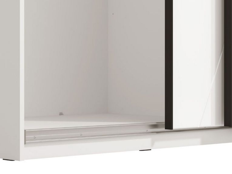 Guardaroba Grande Bianco Opaco Trasparente Appendiabiti 6 Ripiani 262.5x224h cm, Apertura Scorrevole - Rutino