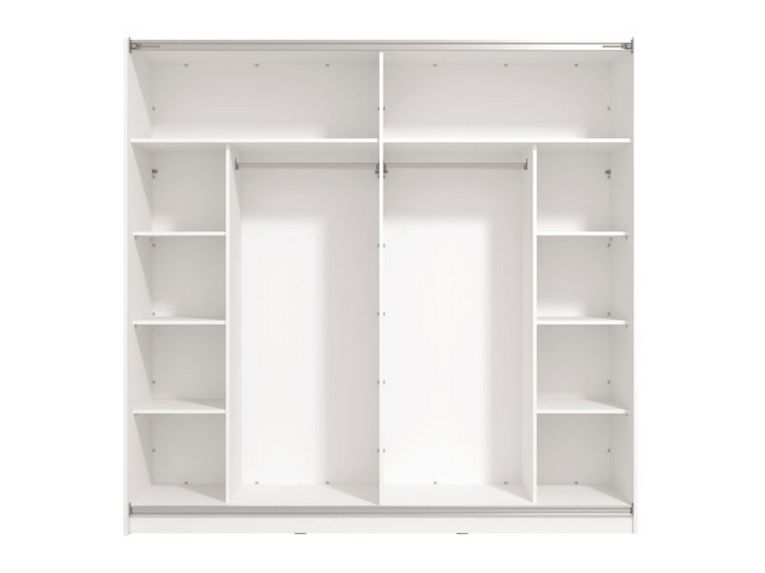 Guardaroba Grande Bianco Trasparente Appendiabiti 8 Ripiani 217x210h cm, 2 Ante - Ponso