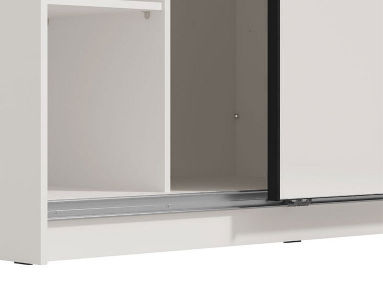 Guardaroba Grande Bianco Trasparente Appendiabiti 8 Ripiani 217x210h cm, 2 Ante - Ponso
