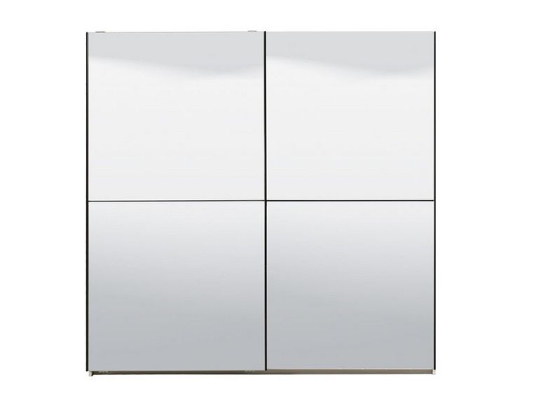 Guardaroba Grande Bianco Trasparente Appendiabiti 8 Ripiani 217x210h cm, 2 Ante - Ponso