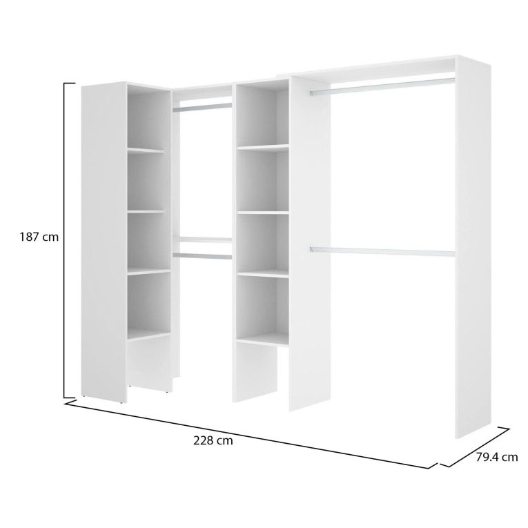Guardaroba grande classico bianco 228x187h cm - Antilope