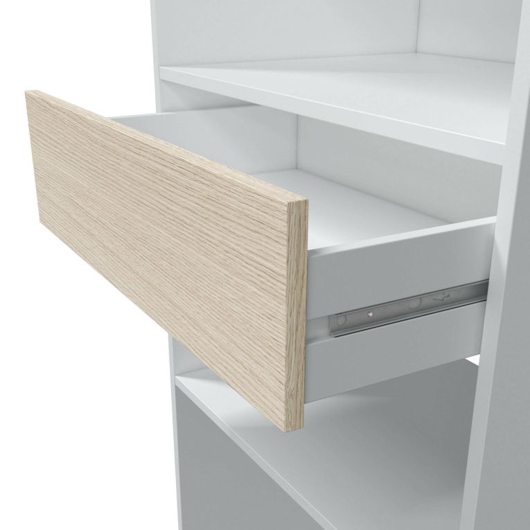 Guardaroba grande classico bianco e rovere 158x187h cm - Amico