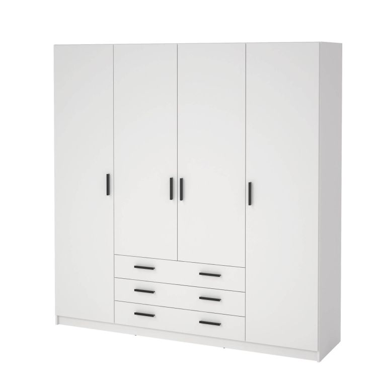 Guardaroba grande con appendiabiti bianco 195x200h cm - Epipola