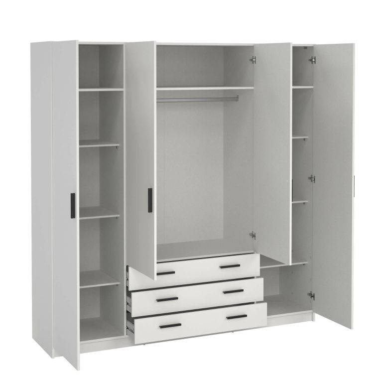 Guardaroba grande con appendiabiti bianco 195x200h cm - Epipola
