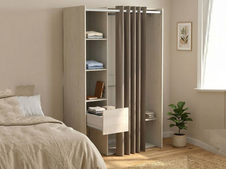 Guardaroba grande con appendiabiti rovere 119x183h cm - Elettori