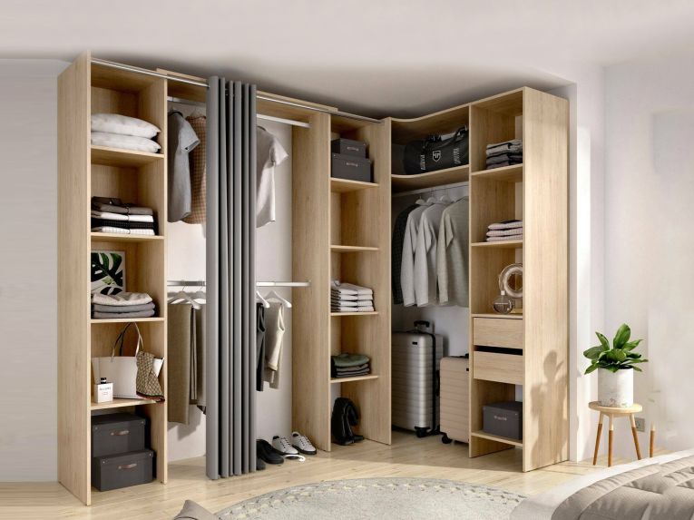 Guardaroba grande con appendiabiti rovere 234x205h cm - Dindo