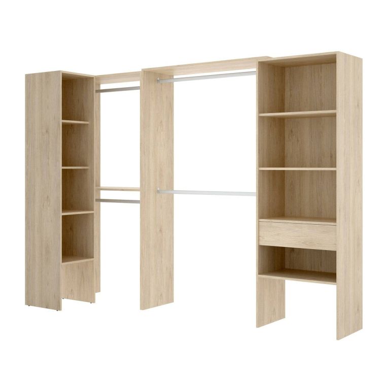 Guardaroba grande con appendiabiti rovere 248x187h cm - Florita