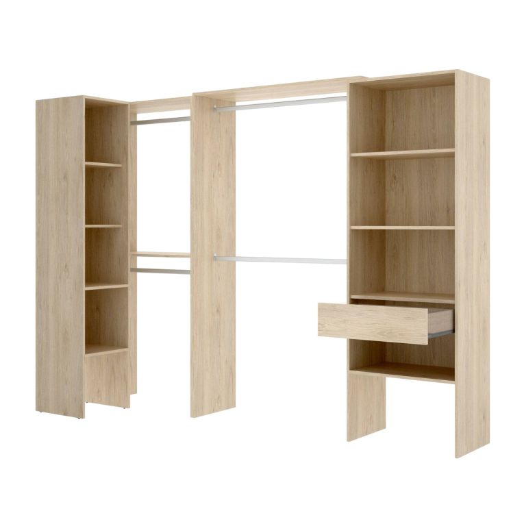 Guardaroba grande con appendiabiti rovere 248x187h cm - Florita