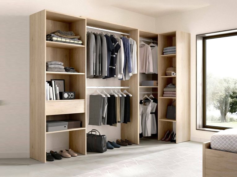 Guardaroba grande con appendiabiti rovere 248x187h cm - Florita