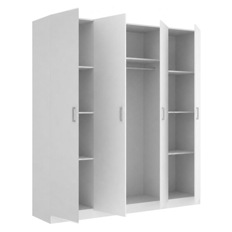 Guardaroba grande con ripiani regolabili bianco 200x215h cm - Persefone