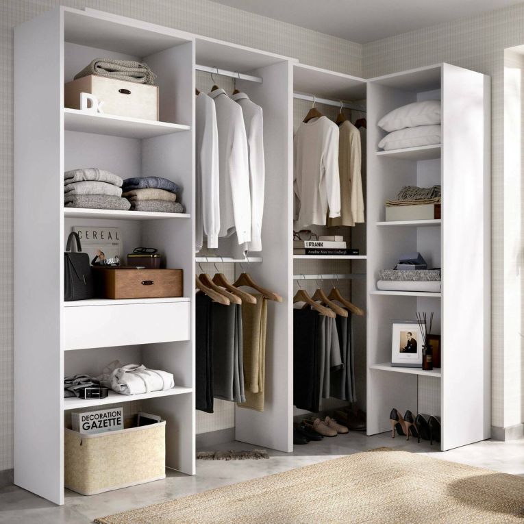 Guardaroba grande con ripiani regolabili bianco 248x187h cm - Florita