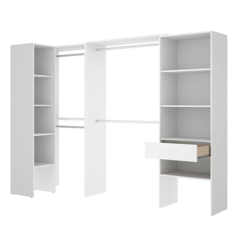 Guardaroba grande con ripiani regolabili bianco 248x187h cm - Florita