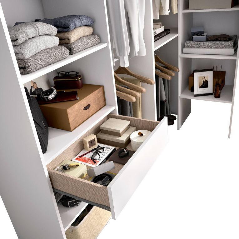 Guardaroba grande con ripiani regolabili bianco 248x187h cm - Florita