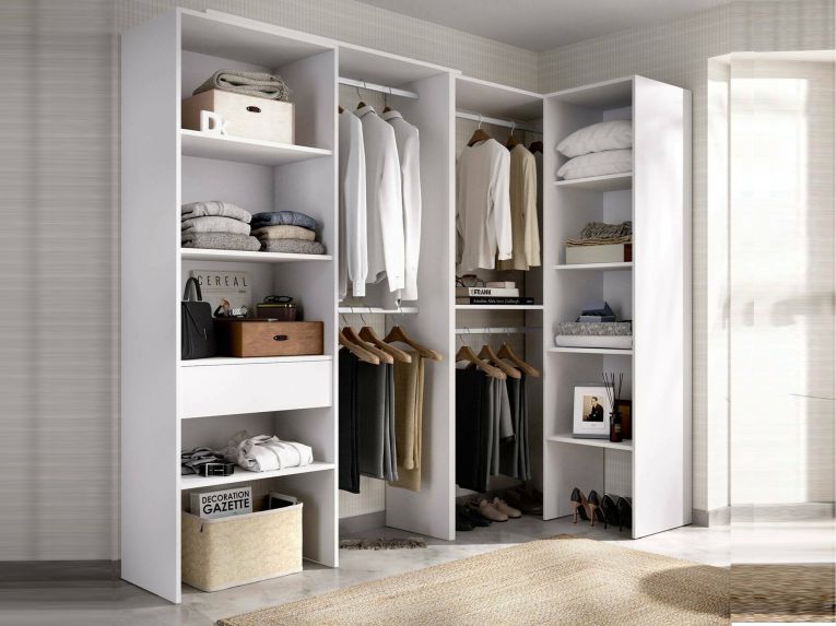 Guardaroba grande con ripiani regolabili bianco 248x187h cm - Florita