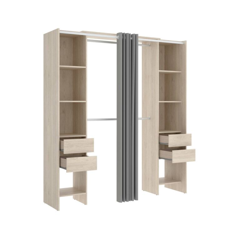 Guardaroba grande con ripiani regolabili rovere 180x205h cm - Olaf