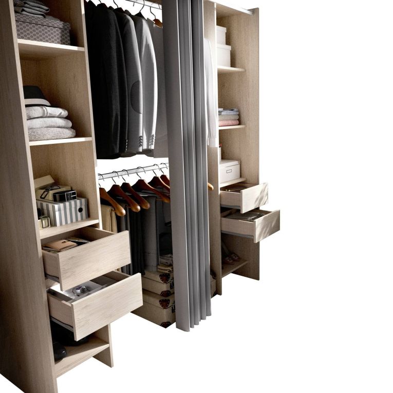 Guardaroba grande con ripiani regolabili rovere 180x205h cm - Olaf