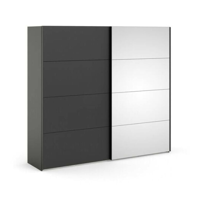 Guardaroba grande con specchio nero 242x220h cm - Catalina
