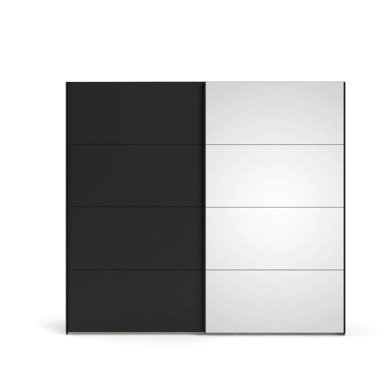 Guardaroba grande con specchio nero 242x220h cm - Catalina