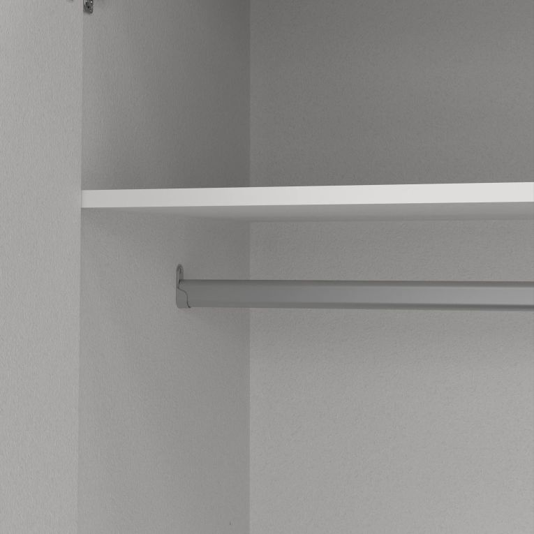 Guardaroba grande Frances, Mobile camera da letto, Cabina armadio portabiti, Armadio appendiabiti, 50x196 h200 cm, Bianco