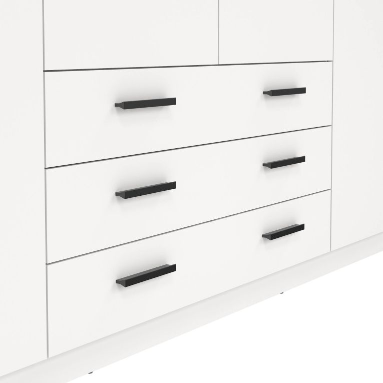 Guardaroba grande Frances, Mobile camera da letto, Cabina armadio portabiti, Armadio appendiabiti, 50x196 h200 cm, Bianco