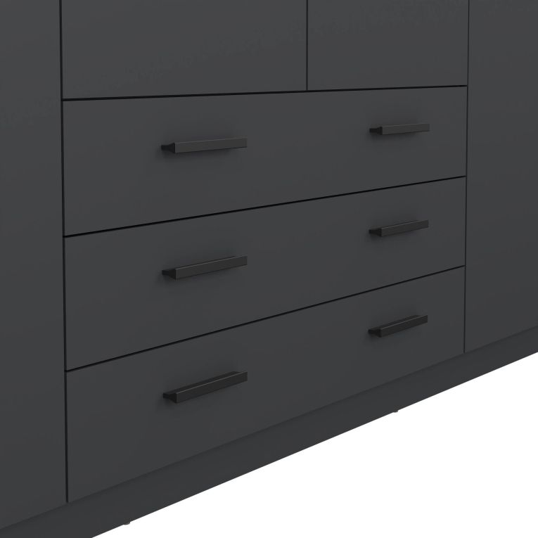 Guardaroba grande Frances, Mobile camera da letto, Cabina armadio portabiti, Armadio appendiabiti, 50x196 h200 cm, Grigio
