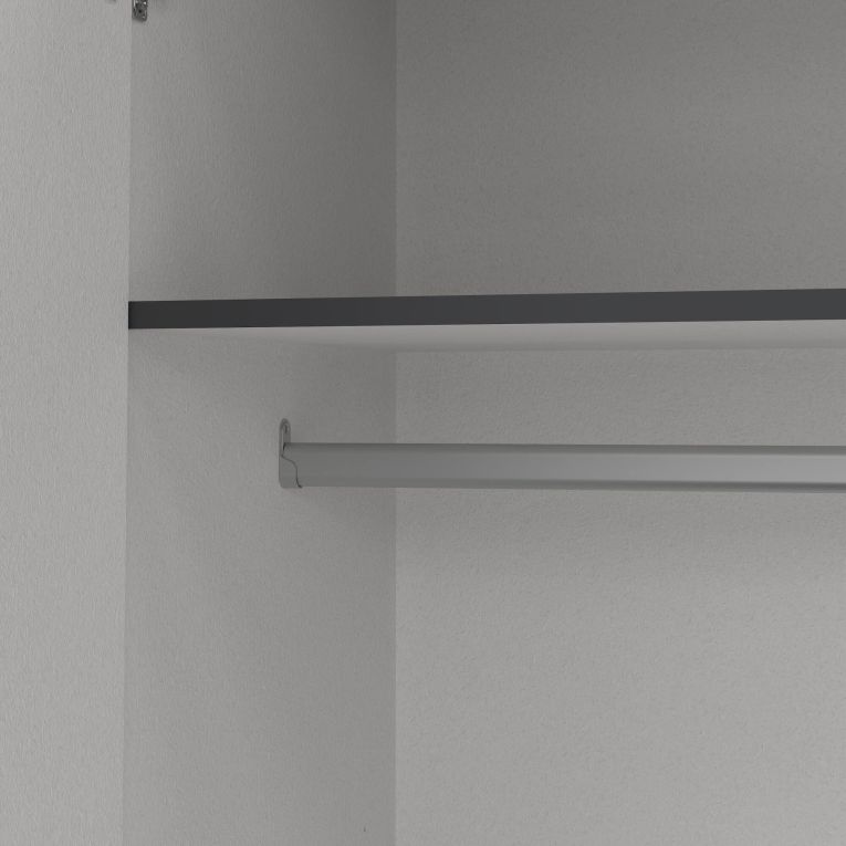 Guardaroba grande Frances, Mobile camera da letto, Cabina armadio portabiti, Armadio appendiabiti, 50x196 h200 cm, Grigio