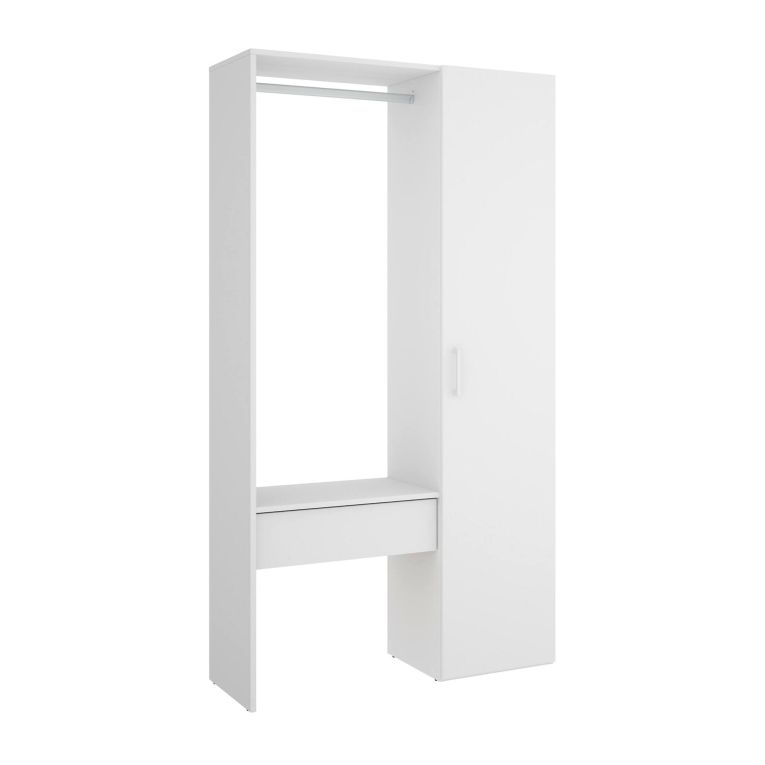 Guardaroba grande in legno bianco 98x187h cm - Actor