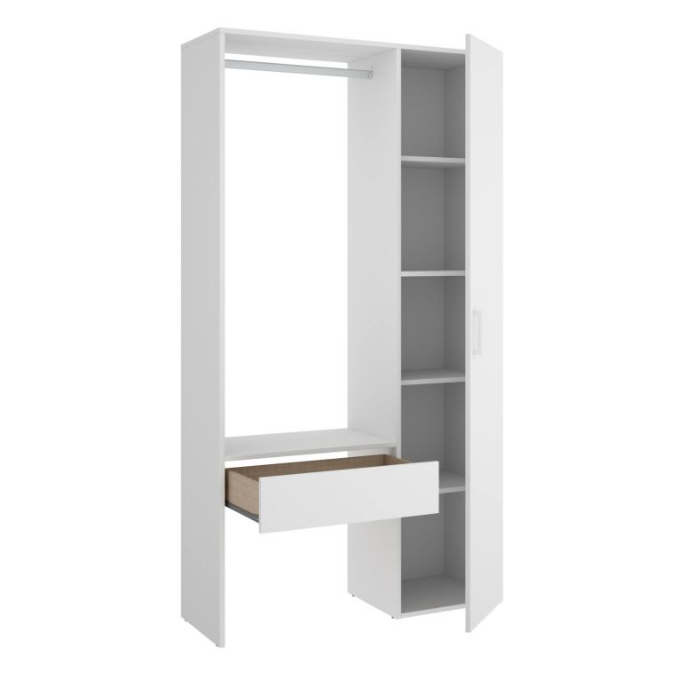 Guardaroba grande in legno bianco 98x187h cm - Actor