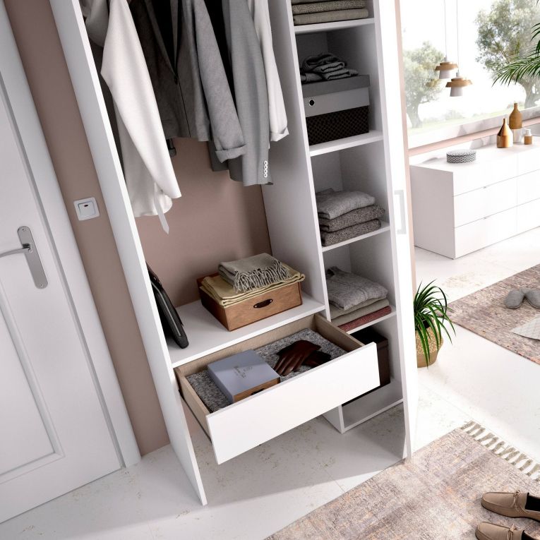 Guardaroba grande in legno bianco 98x187h cm - Actor