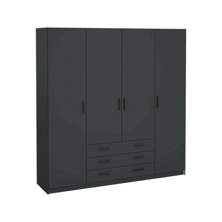 Guardaroba grande in legno grigio 195x200h cm - Epipola