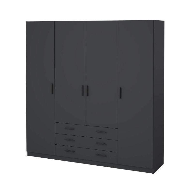 Guardaroba grande in legno grigio 195x200h cm - Epipola