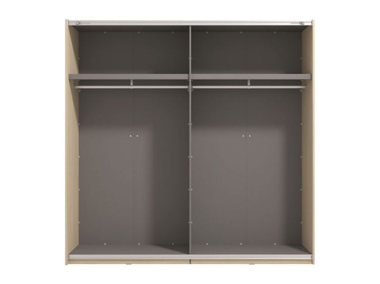 Guardaroba Grande Marrone Rovere Nero Appendiabiti 2 Ripiani 220x217.5h cm, 4 Vani - Palestro