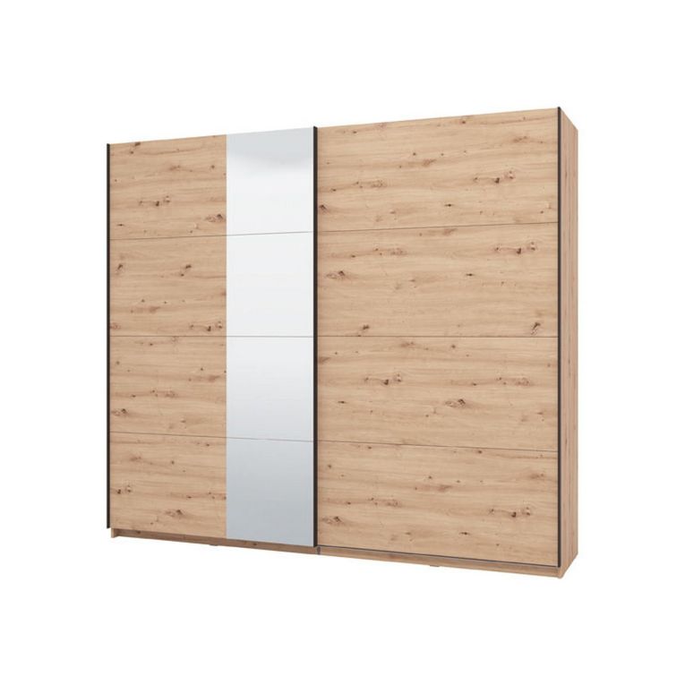 Guardaroba Grande Marrone Rovere Nodi 2 Ripiani Appendiabiti 245x217.5h cm, 2 Ante - Resiutta