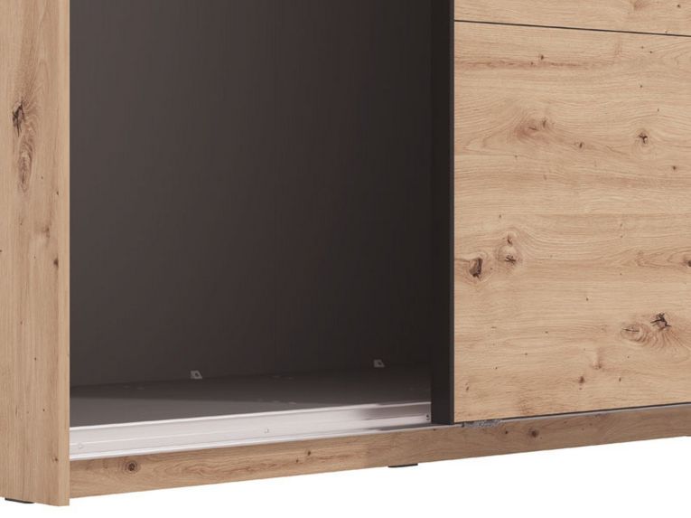 Guardaroba Grande Marrone Rovere Nodi 2 Ripiani Appendiabiti 245x217.5h cm, 2 Ante - Resiutta