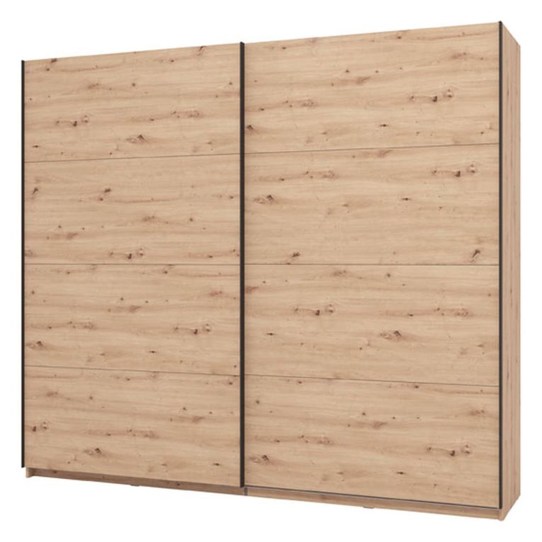 Guardaroba Grande Marrone Rovere Nodi 2 Ripiani Appendiabiti 245x217.5h cm, 2 Ante - Salemi