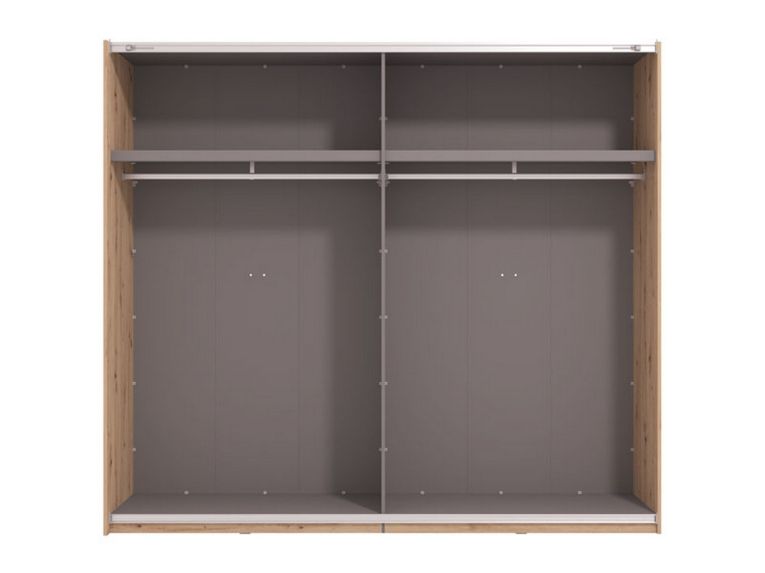 Guardaroba Grande Marrone Rovere Nodi 2 Ripiani Appendiabiti 245x217.5h cm, 2 Ante - Salemi