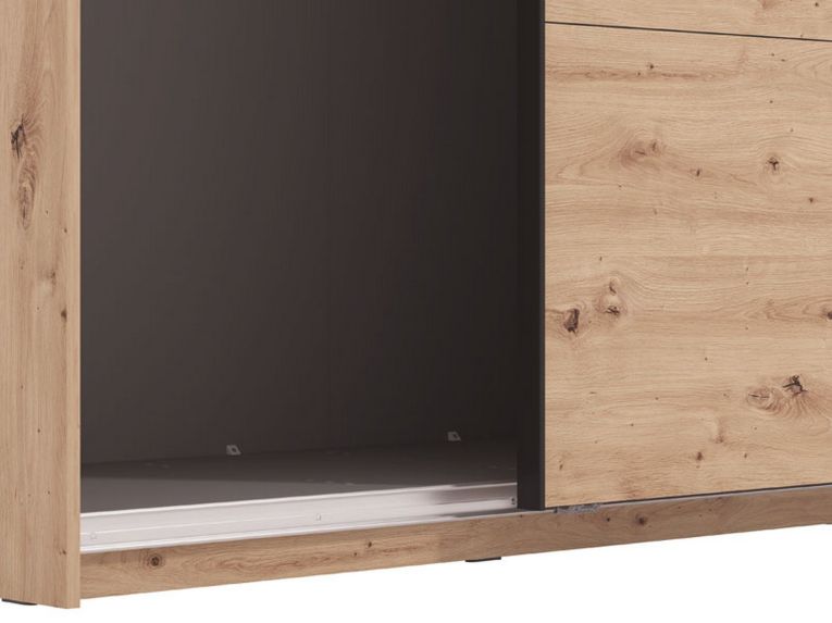Guardaroba Grande Marrone Rovere Nodi 2 Ripiani Appendiabiti 245x217.5h cm, 2 Ante - Salemi