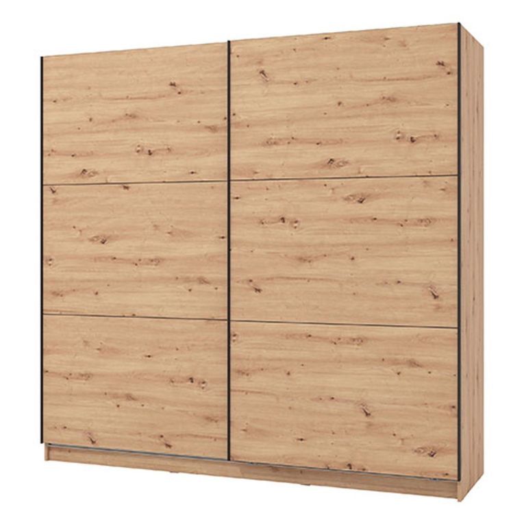 Guardaroba Grande Marrone Rovere Nodi 8 Ripiani Appendiabiti 217x210h cm, 2 Ante - Piateda